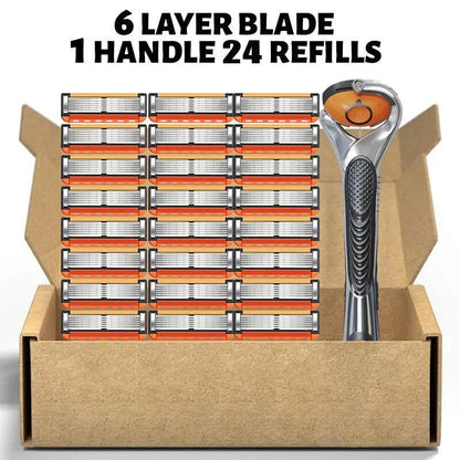 🔥2026 NEW ARRIVAL🎁24-Piece Men's Razor Blade Set with Free Handle
