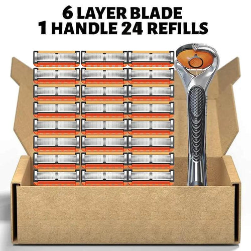 🔥2026 NEW ARRIVAL🎁24-Piece Men's Razor Blade Set with Free Handle