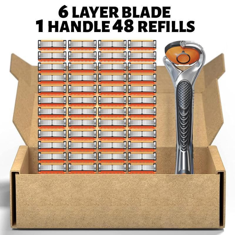 🔥2026 NEW ARRIVAL🎁24-Piece Men's Razor Blade Set with Free Handle
