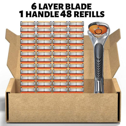 🔥2026 NEW ARRIVAL🎁24-Piece Men's Razor Blade Set with Free Handle